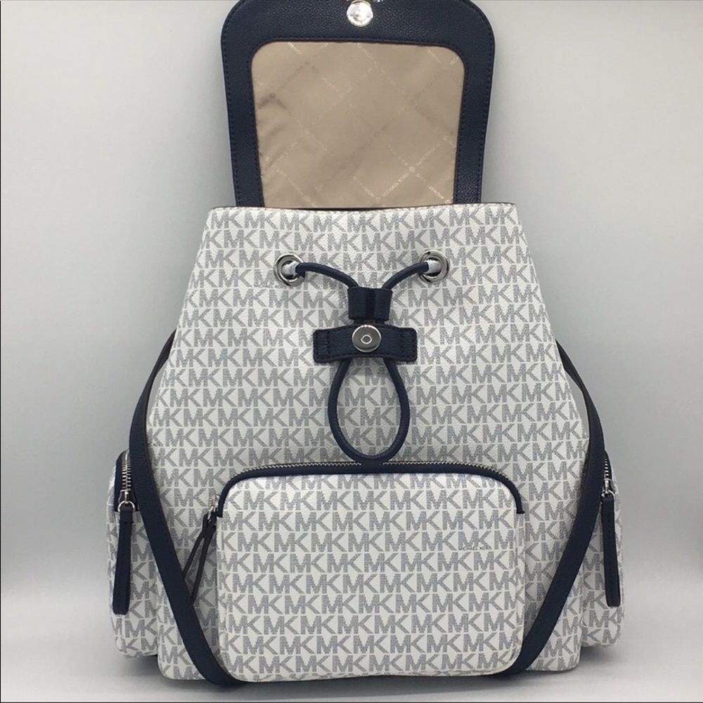 MICHAEL KORS ABBEY LG CARGO BACKPACK OPWHT MULTI - Picture 8 of 8